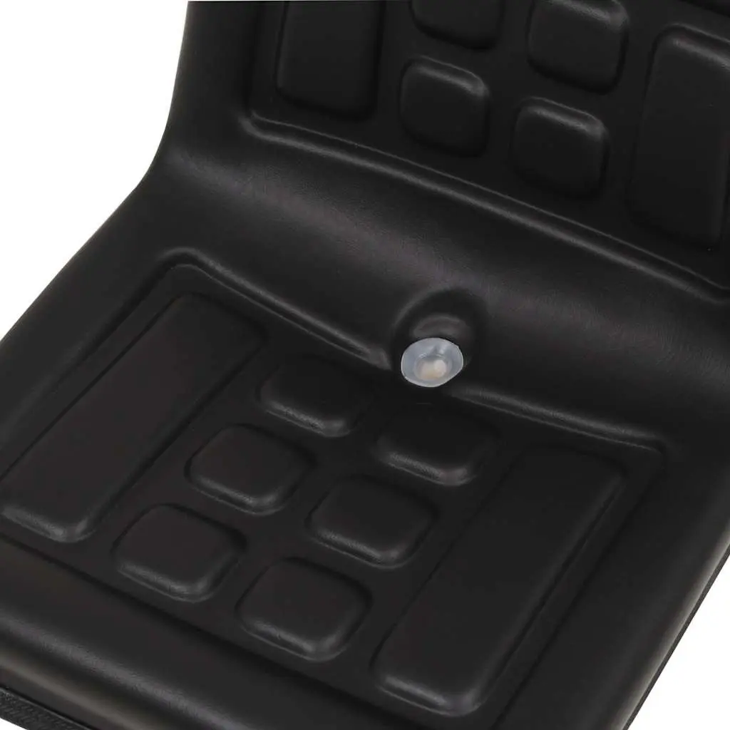Universal Tractor Seat Black Padded Backrest Steel Frame Water-Resistant 150 mm Adjustment