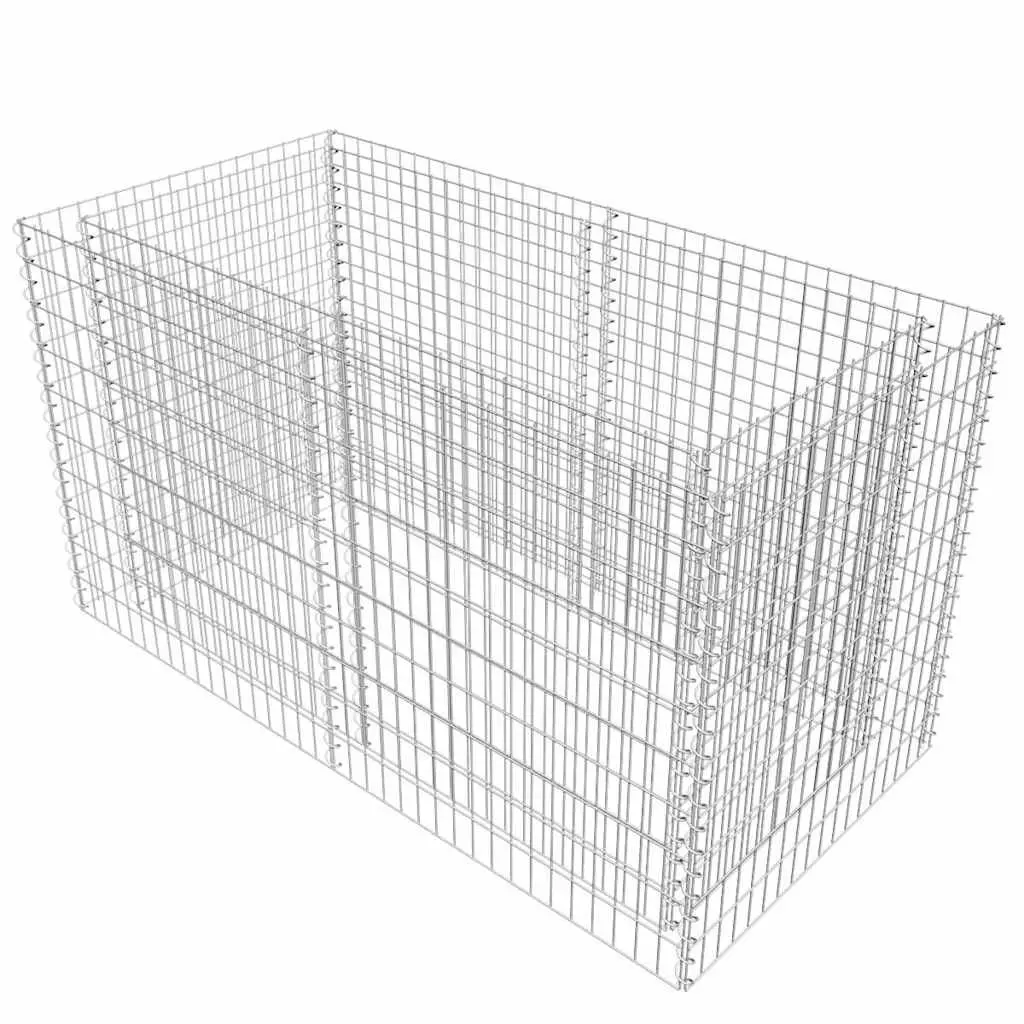 Gabion Raised Bed Garden Border Planter Silver Steel Mesh 180x90x100cm