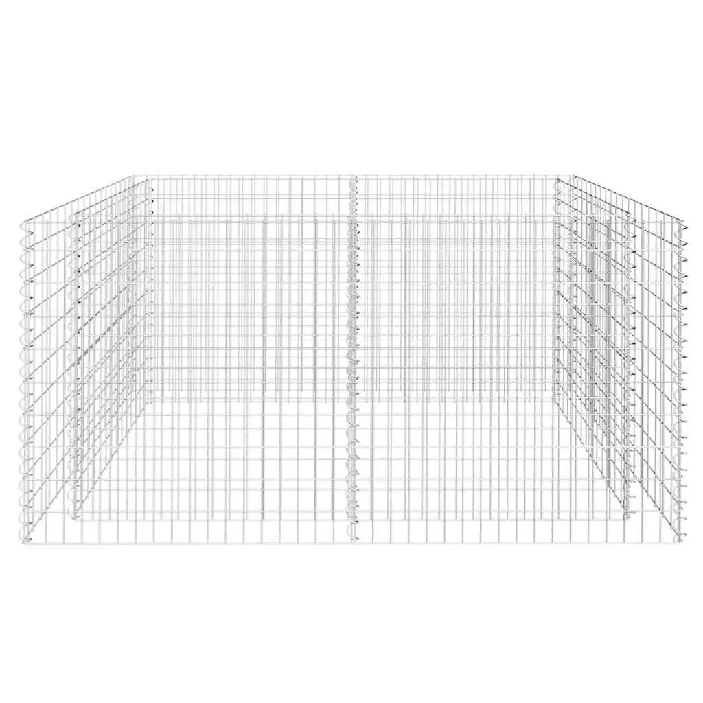 Gabion Raised Bed Garden Border Planter Silver Steel Mesh 180x90x100cm