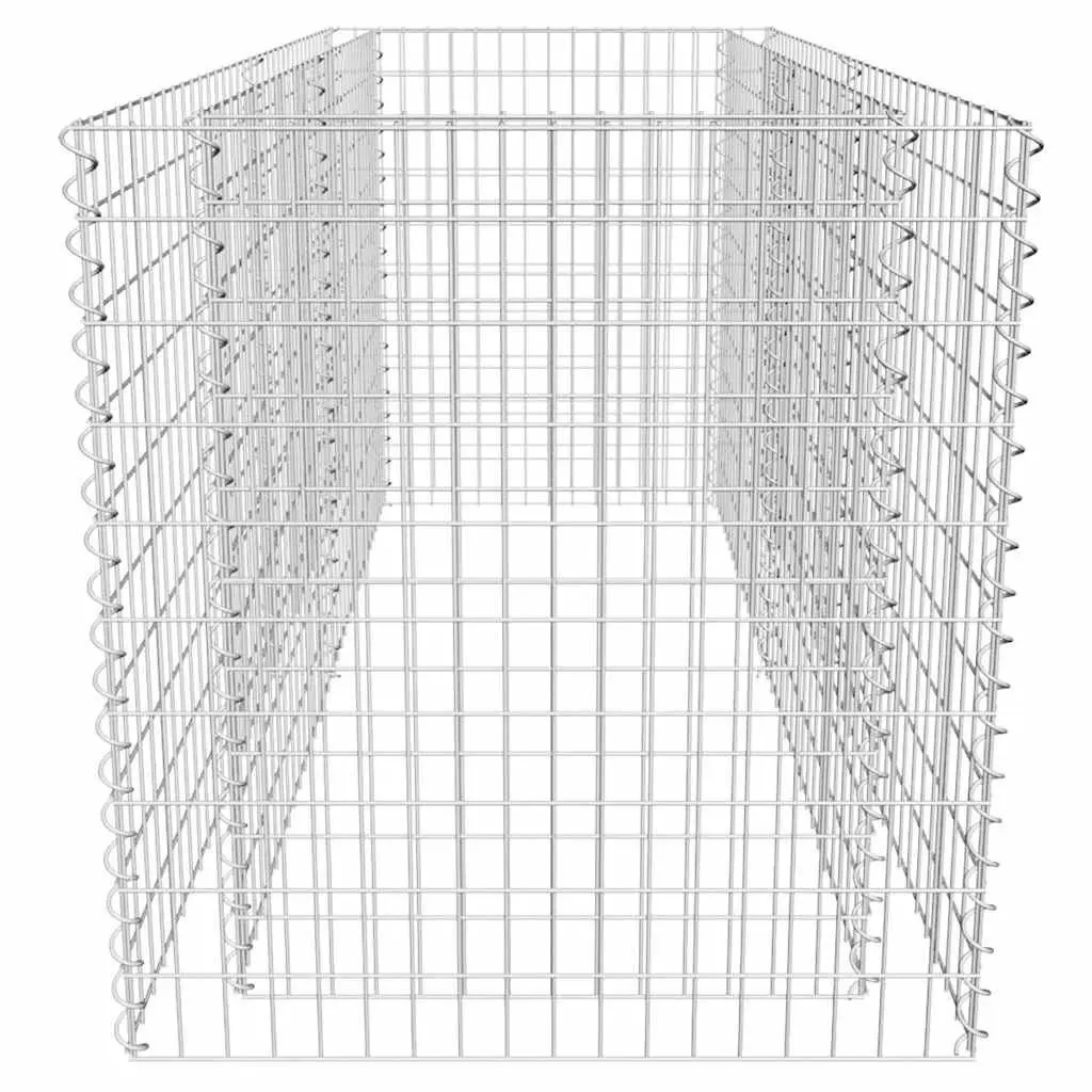 Gabion Raised Bed Garden Border Planter Silver Steel Mesh 180x90x100cm