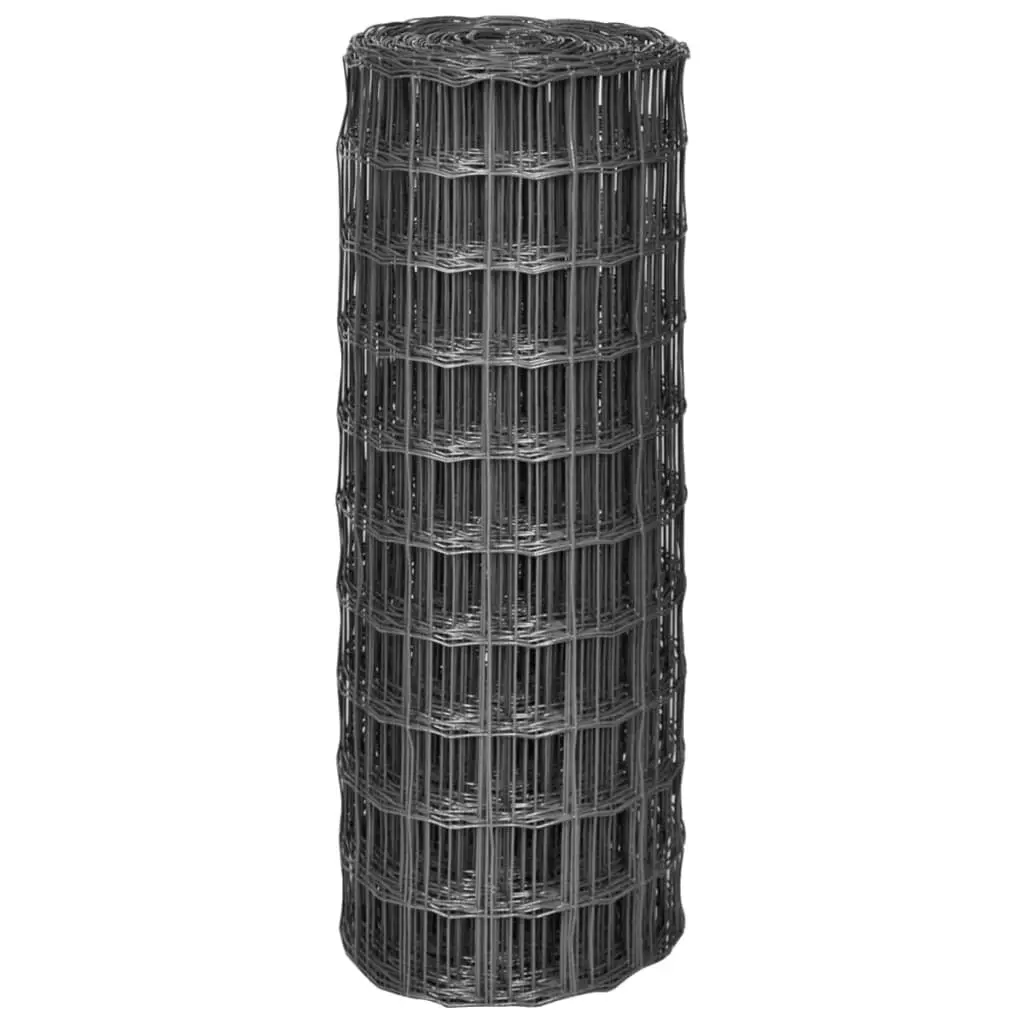 Steel Wire Garden Fencing Panel PVC Coated Rust Resistant 25x1m Grey