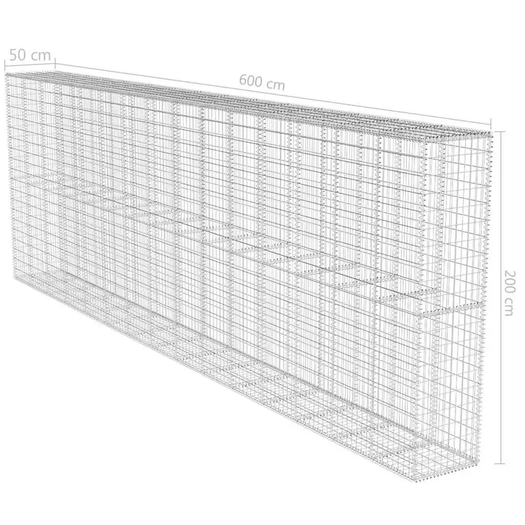 Gabion Wall Panel with Cover Galvanised Steel Retaining Fence Barrier