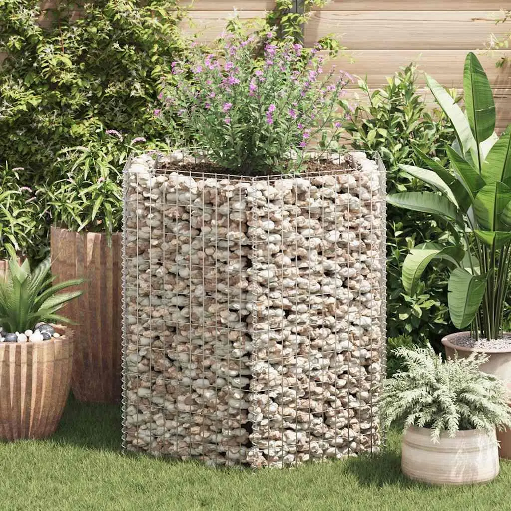 Raised Bed Garden Planter Hexagonal Galvanized Steel Mesh 100x90x100 cm Silver