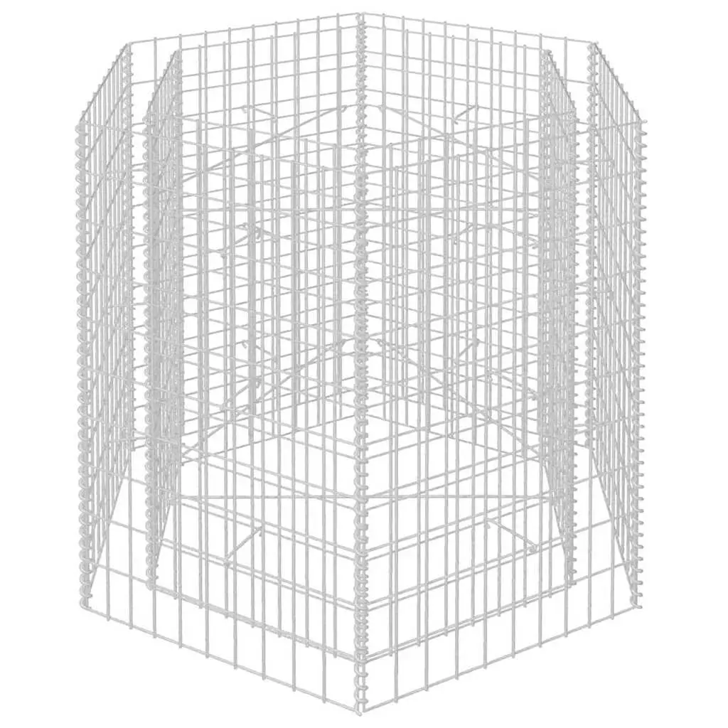 Raised Bed Garden Planter Hexagonal Galvanized Steel Mesh 100x90x100 cm Silver
