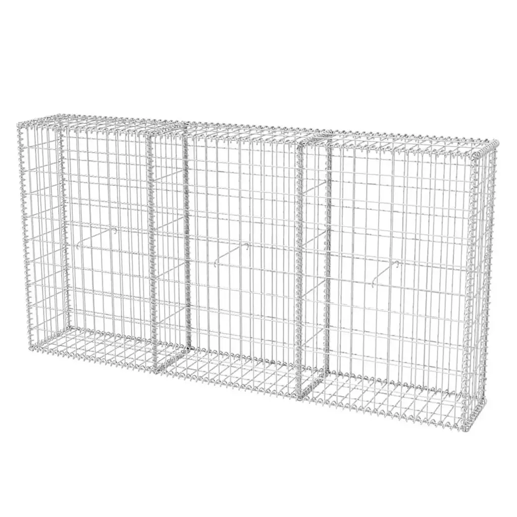Gabion Basket Galvanised Steel 200 x 30 x 100 cm Retaining Wall Garden Barrier