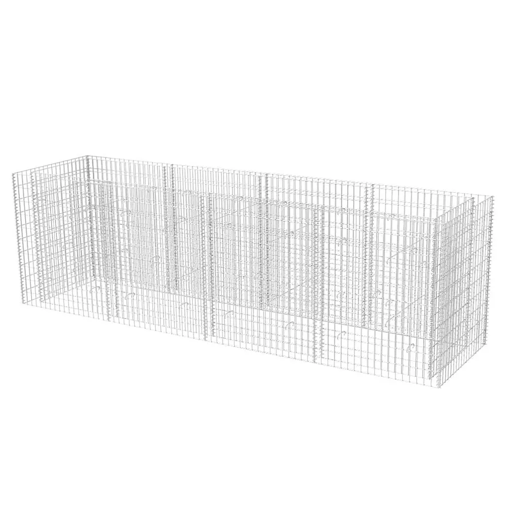 Gabion Raised Bed Garden Planter Galvanised Steel Silver 360x90x100 cm