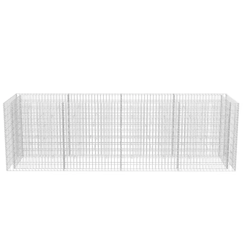 Gabion Raised Bed Garden Planter Galvanised Steel Silver 360x90x100 cm