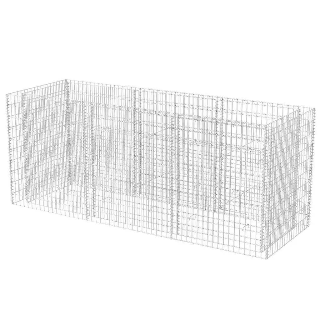 Gabion Raised Bed Silver Garden Planter Outdoor Flower Border 270x90x100 cm