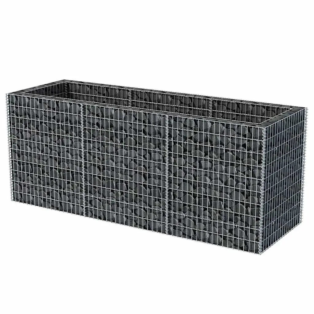 Gabion Raised Bed Silver Garden Planter Outdoor Flower Border 270x90x100 cm