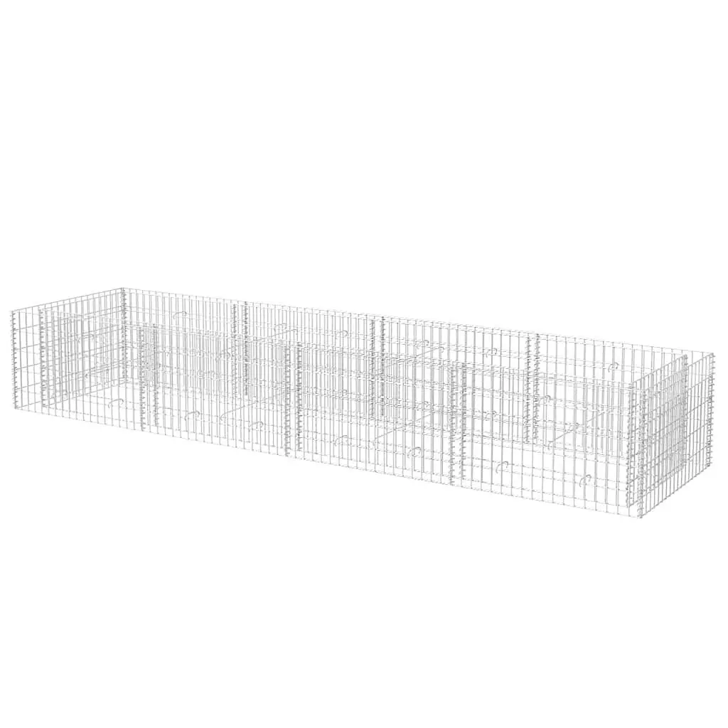 Gabion Raised Bed Garden Planter Border Box Silver 360x90x50cm Outdoor