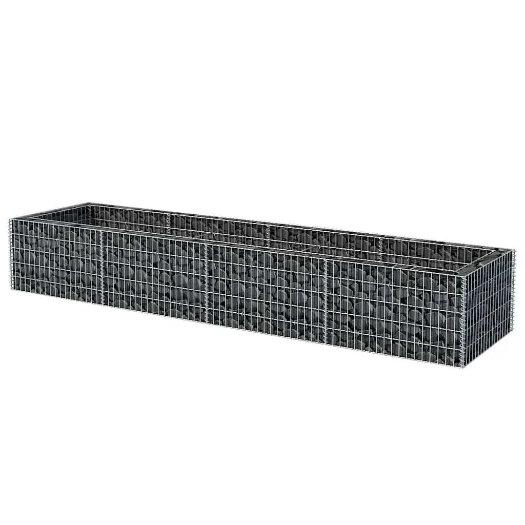Gabion Raised Bed Garden Planter Border Box Silver 360x90x50cm Outdoor