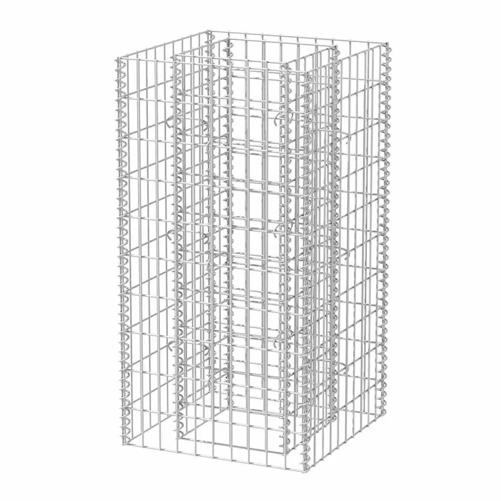 Garden Planter Border Silver Galvanised Steel Raised Bed 50x50x100cm