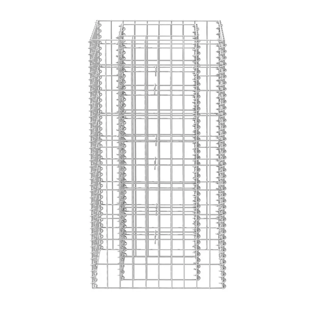 Garden Planter Border Silver Galvanised Steel Raised Bed 50x50x100cm