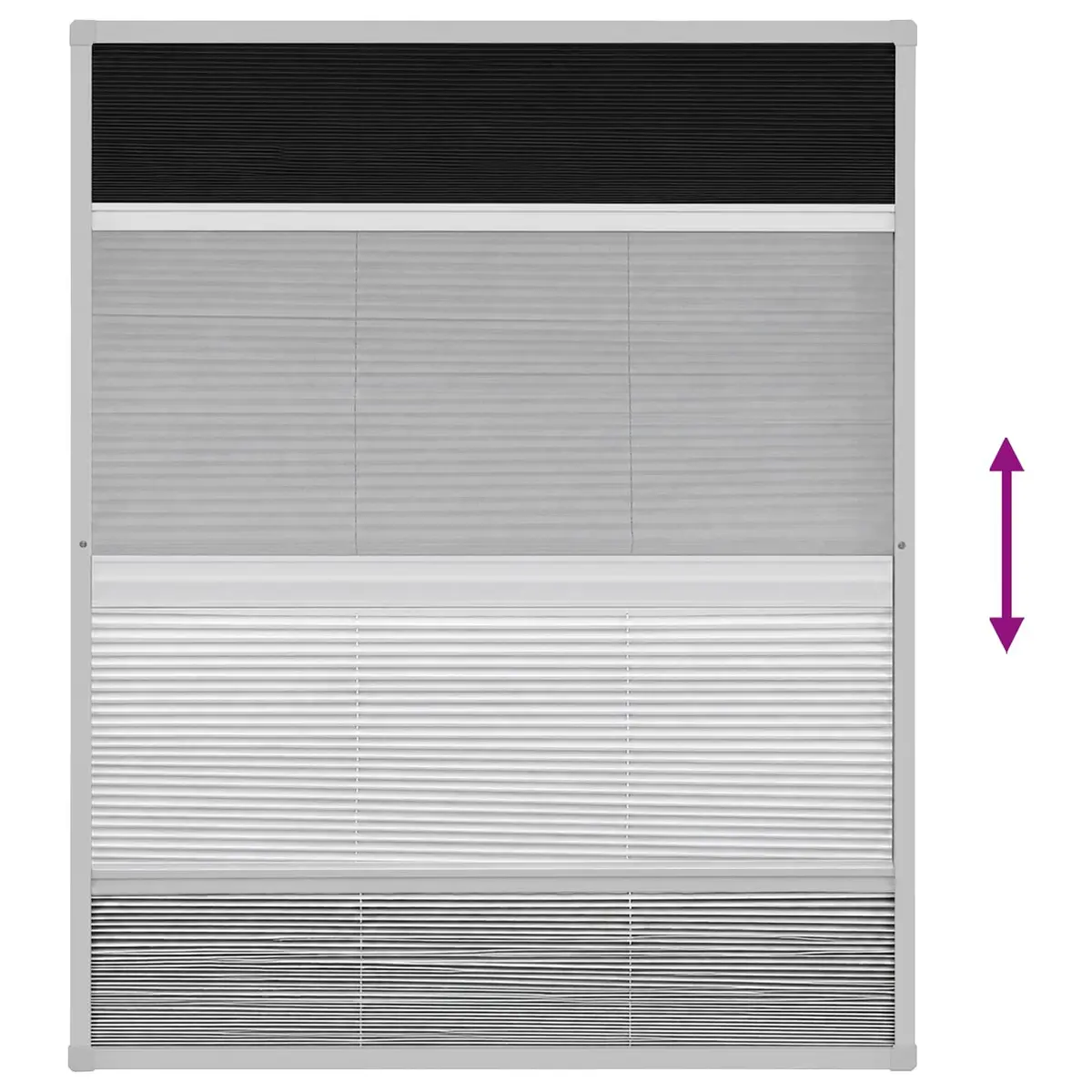 Plisse Insect Screen Window Aluminium Frame Black 80x100cm Mesh Shade