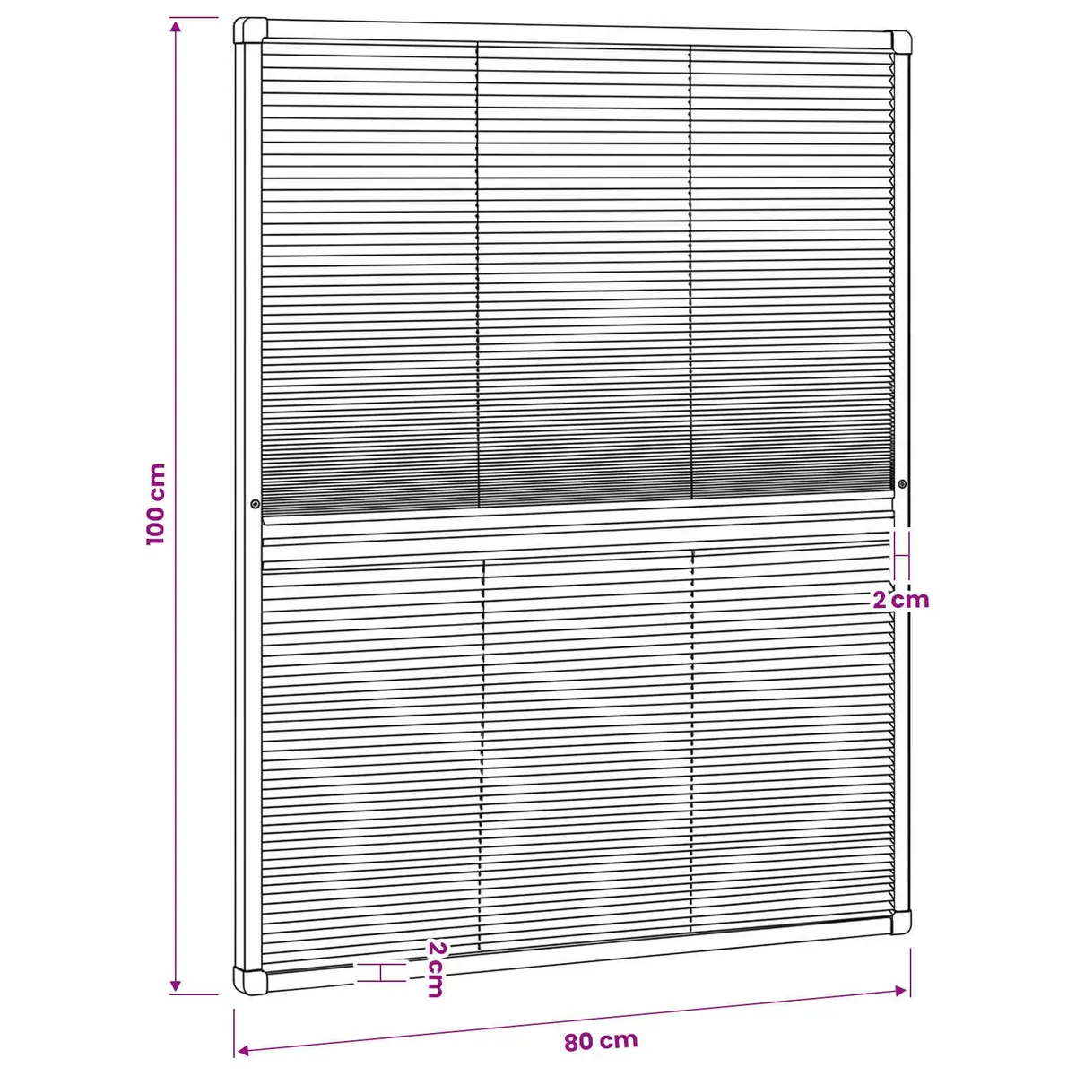 Plisse Insect Screen Window Aluminium Frame Black 80x100cm Mesh Shade