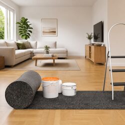 Painter Fleece Non-slip Floor Protection 50m x 1m Dust Sheet 2 pcs Grey