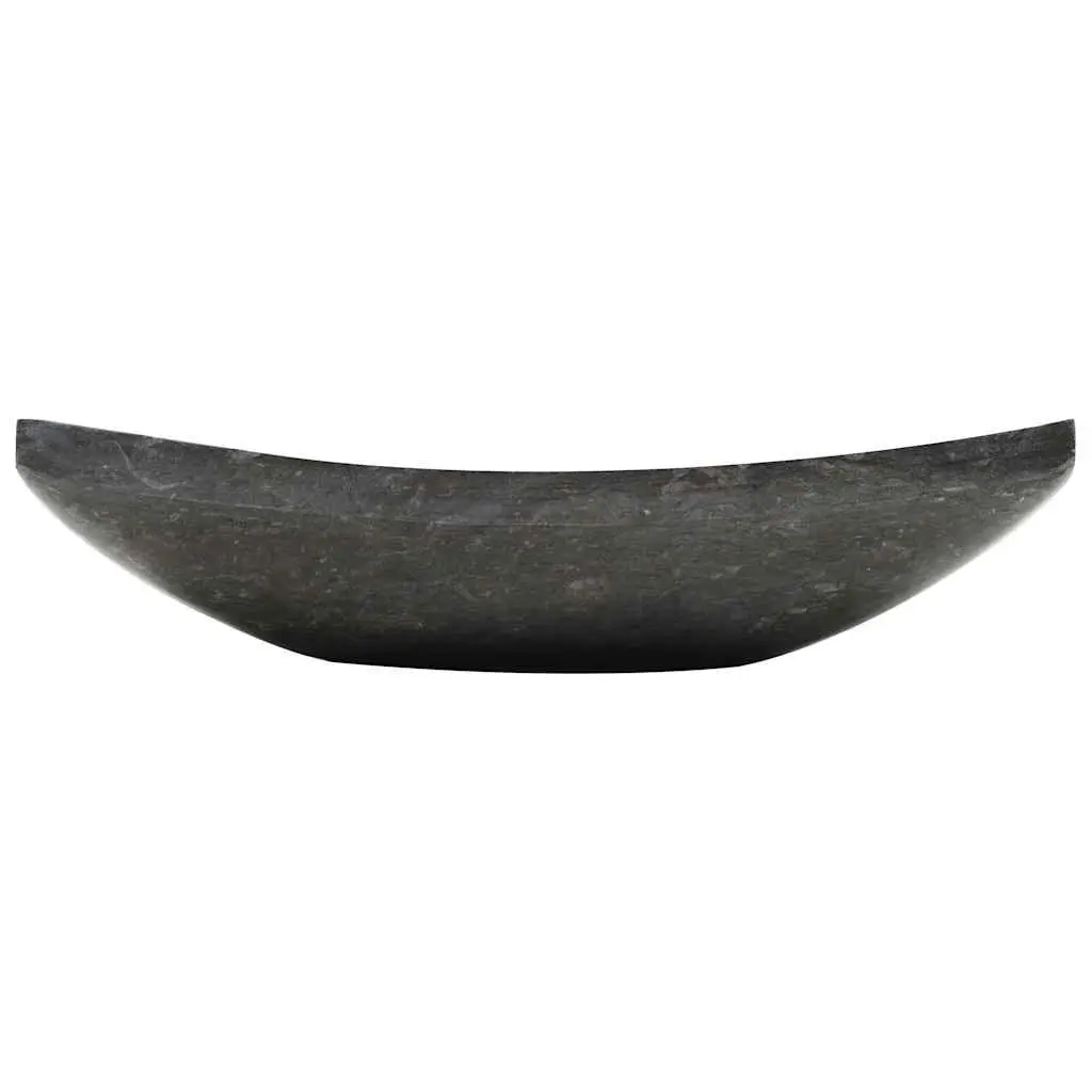 Bathroom Basin Sink Handmade Natural Stone Rectangular 50x35x12 cm Black Marble