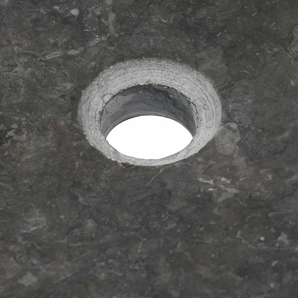 Bathroom Basin Sink Handmade Natural Stone Rectangular 50x35x12 cm Black Marble