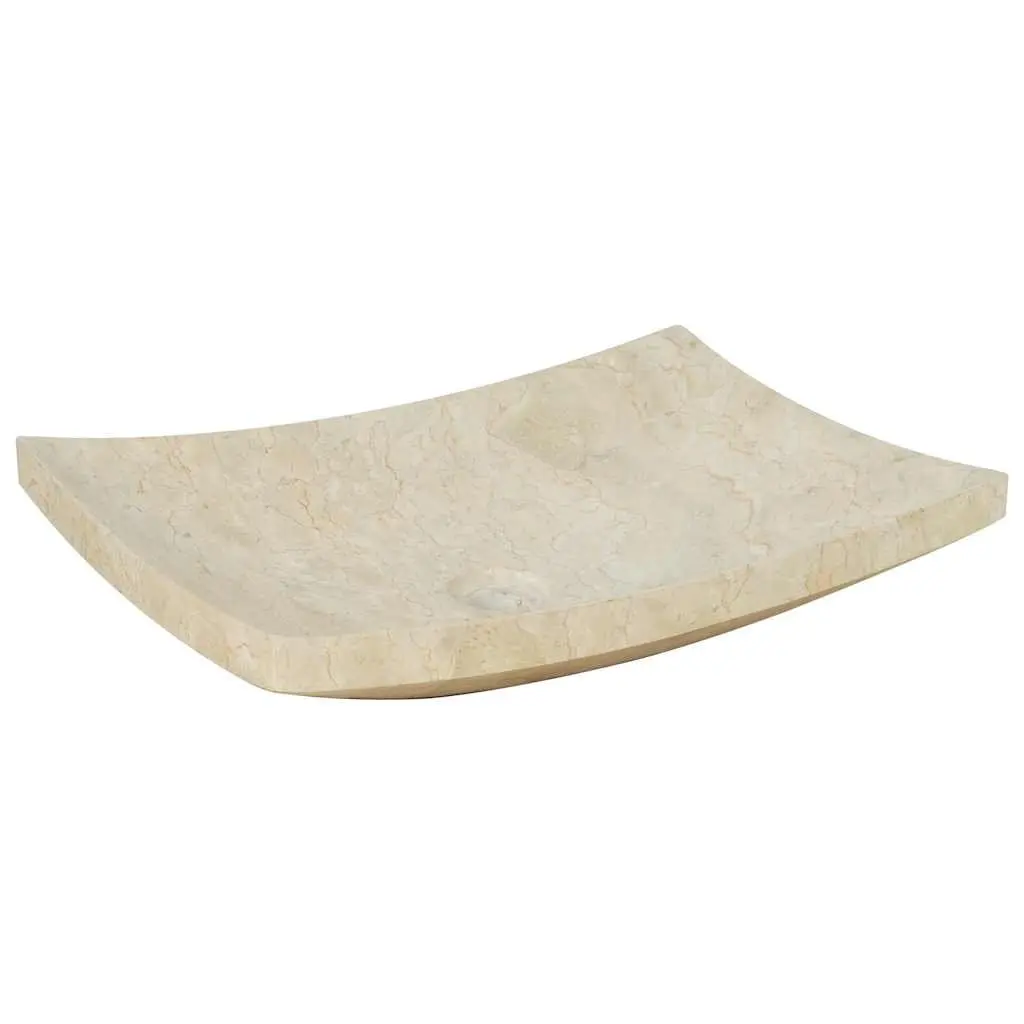Cream Rectangular Marble Sink