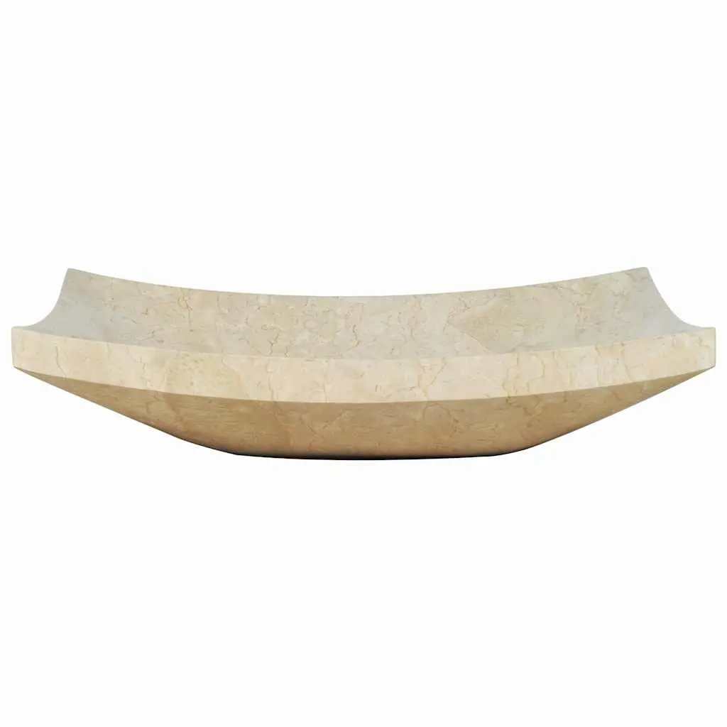 Cream Rectangular Marble Sink