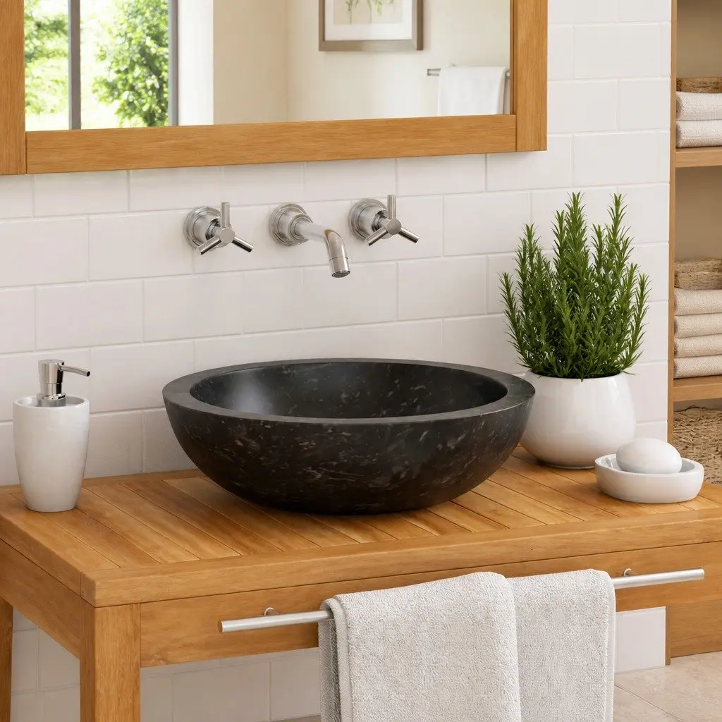 Black River Stone Bathroom Basin Sink