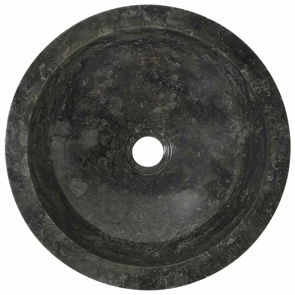 Handmade Bathroom Sink Black Natural River Stone Rectangular 40x12cm