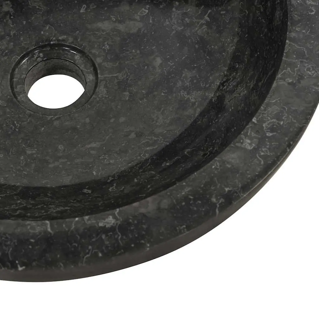 Handmade Bathroom Sink Black Natural River Stone Rectangular 40x12cm