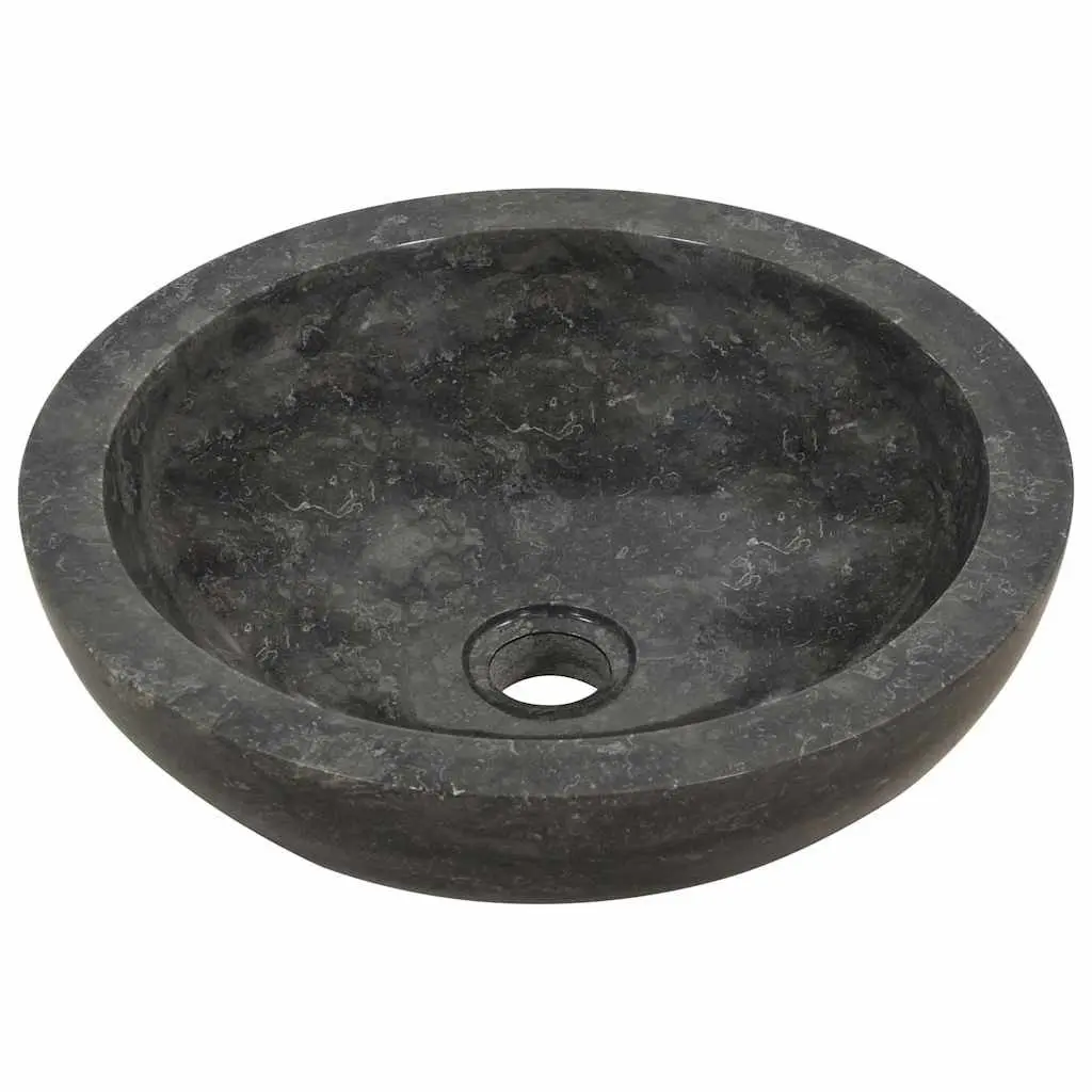 Handmade Bathroom Sink Black Natural River Stone Rectangular 40x12cm