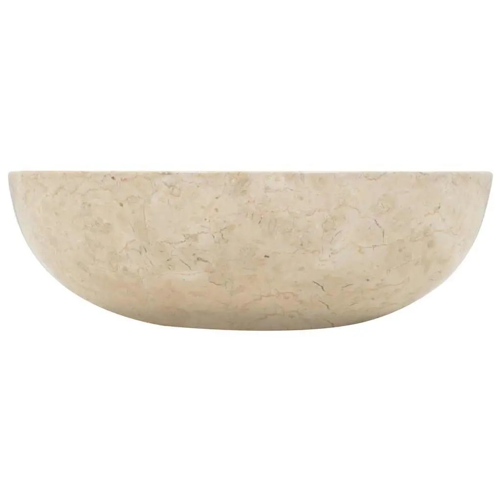 Bathroom Basin Sink Handmade Cream Rectangular 40x12 cm Natural River Stone
