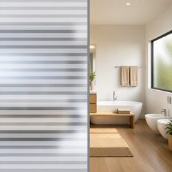 Enhance Your Privacy with Frosted Stripes Window Film 0.9x5m