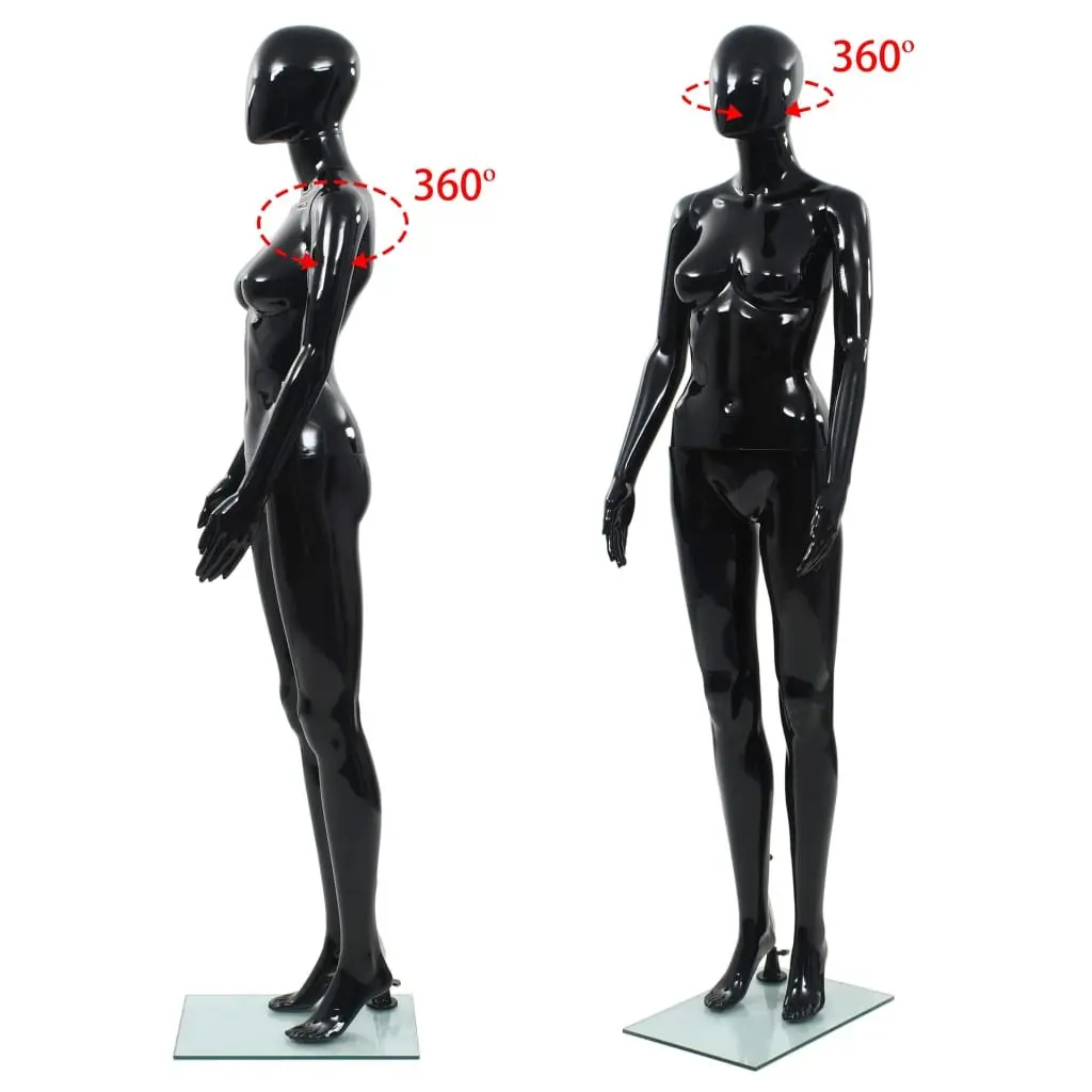 Full Body Female Mannequin Glossy Black Glass Base Display 175cm Shop Window
