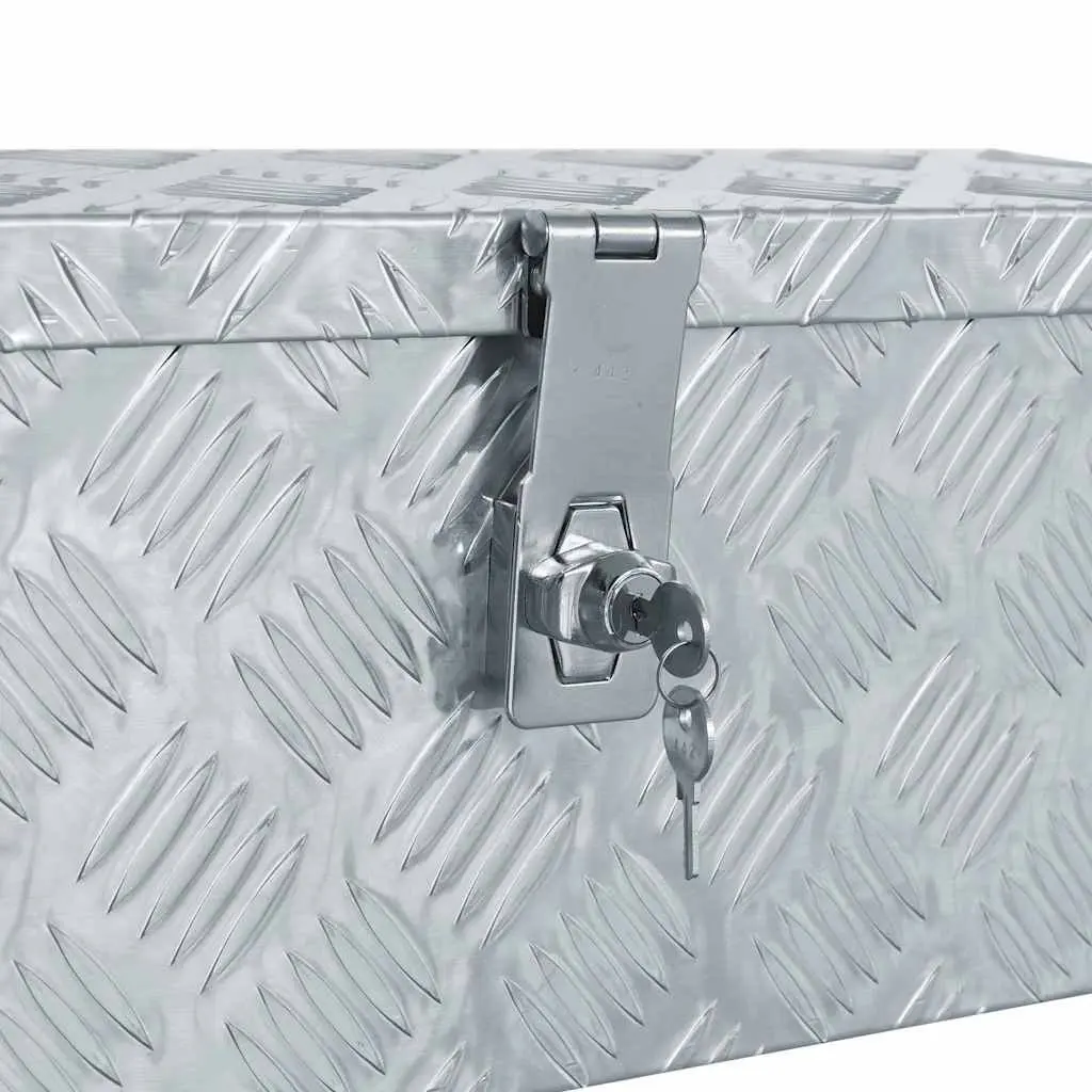 Aluminium Tool Box 48.5x14x20 cm Silver Storage Organiser Locking System