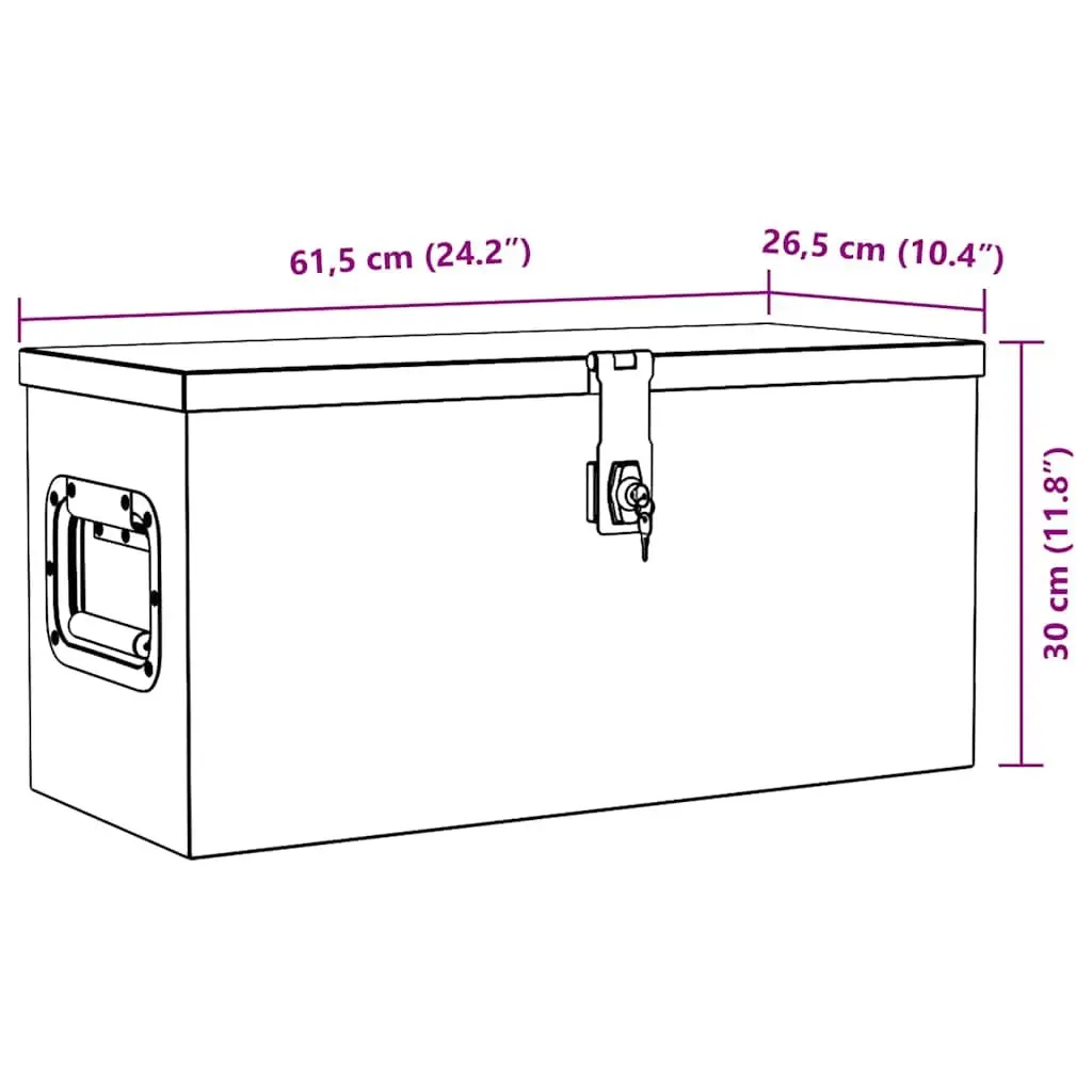Aluminium Tool Box Storage Locking 61.5x26.5x30cm Silver