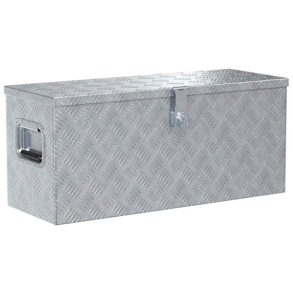 Aluminium Tool Box Storage Case Portable Locking System Silver 80x30x35 cm
