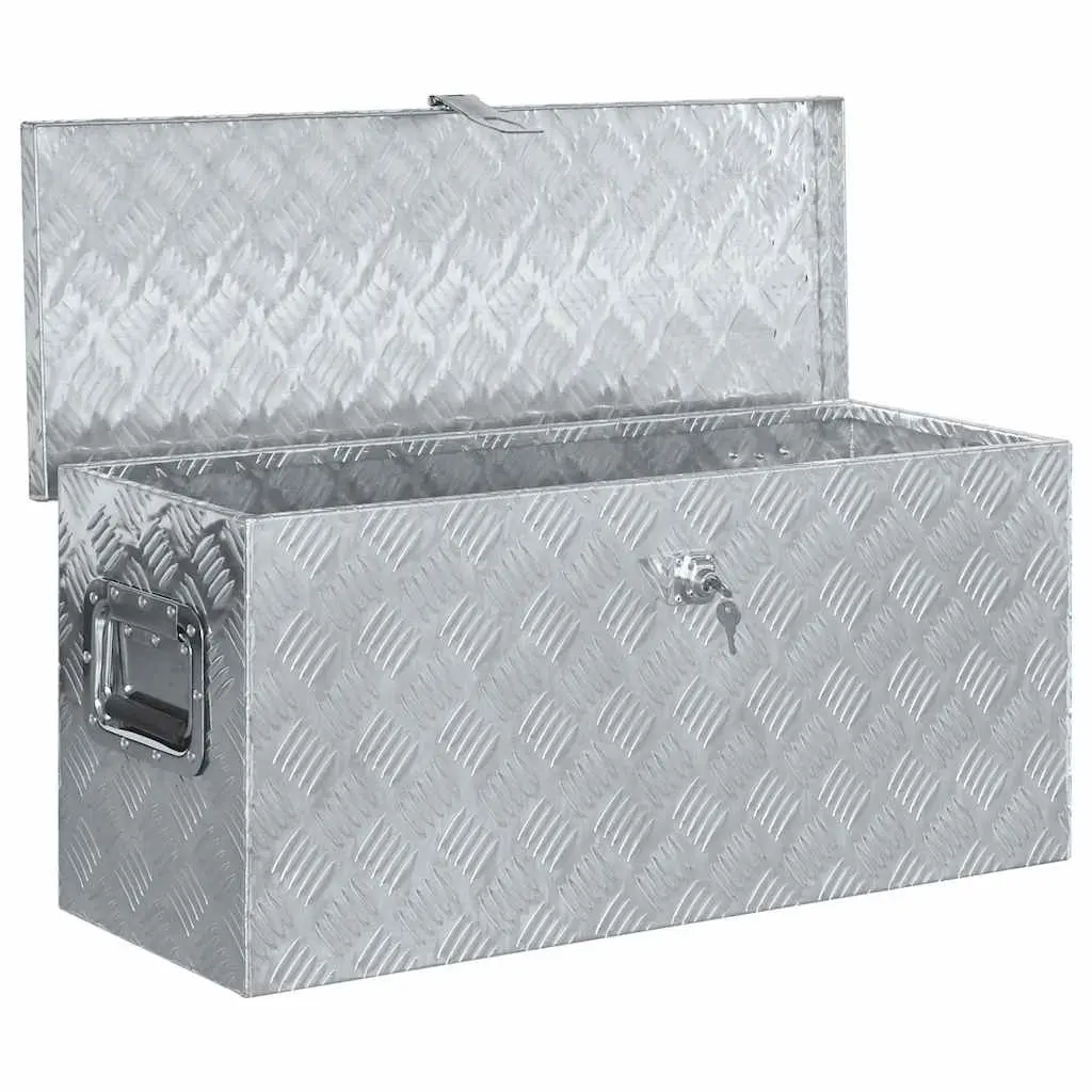 Aluminium Tool Box Storage Case Portable Locking System Silver 80x30x35 cm