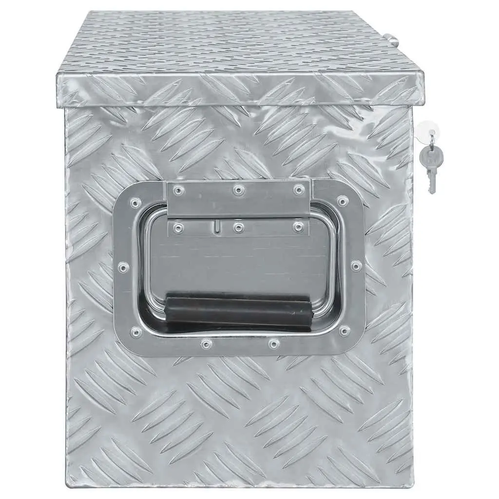 Aluminium Tool Box Storage Case Portable Locking System Silver 80x30x35 cm