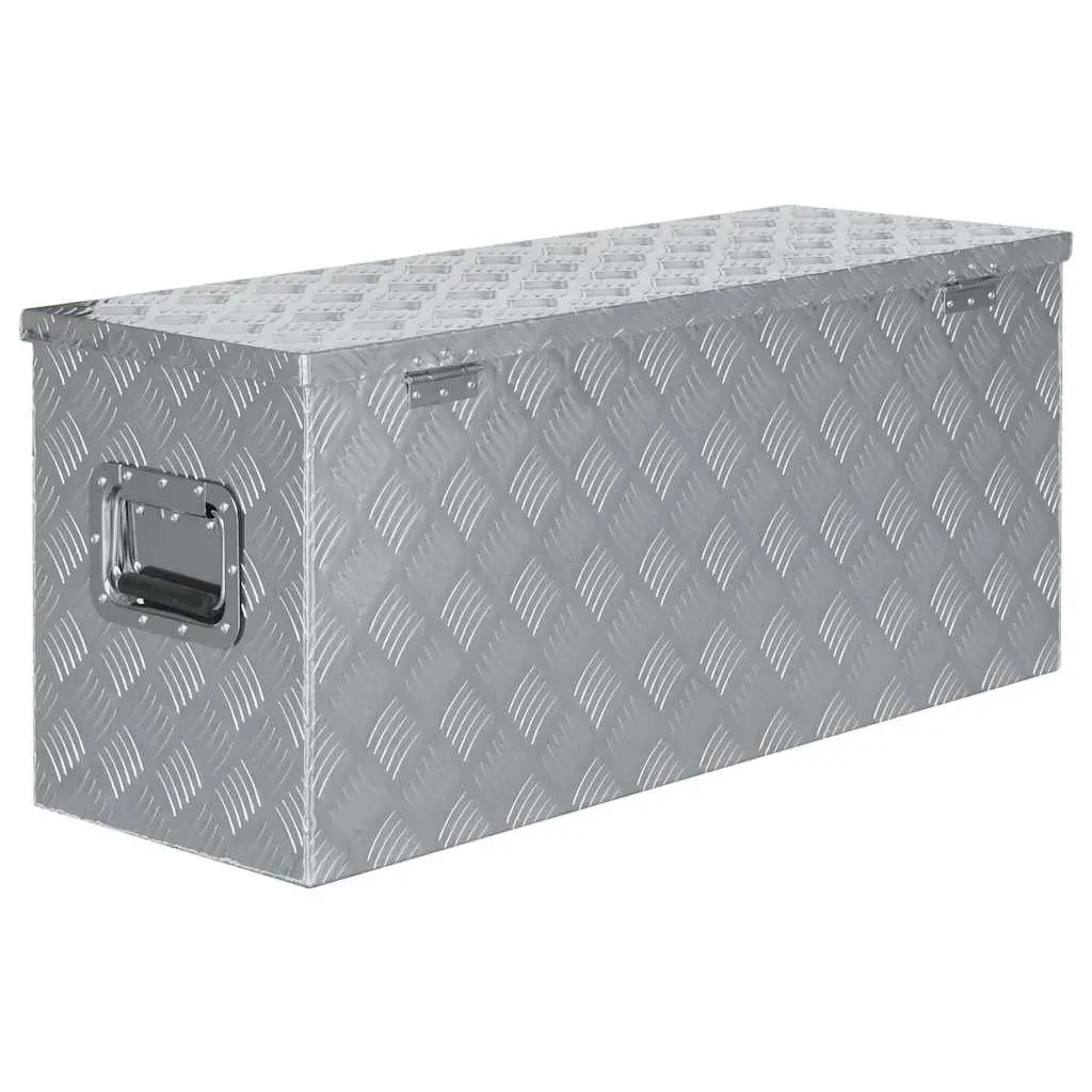 Aluminium Tool Storage Box Lockable Portable Compact 90.5x35x40 cm