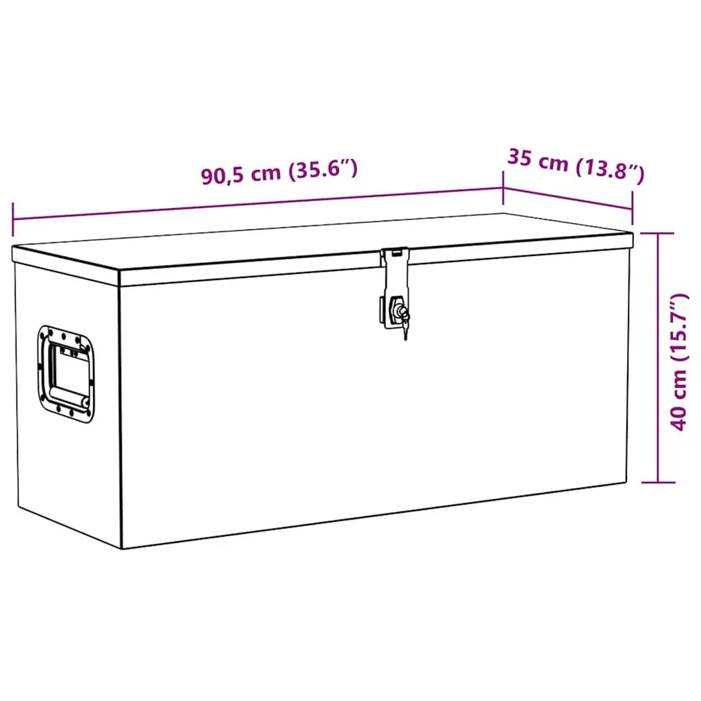 Aluminium Tool Storage Box Lockable Portable Compact 90.5x35x40 cm