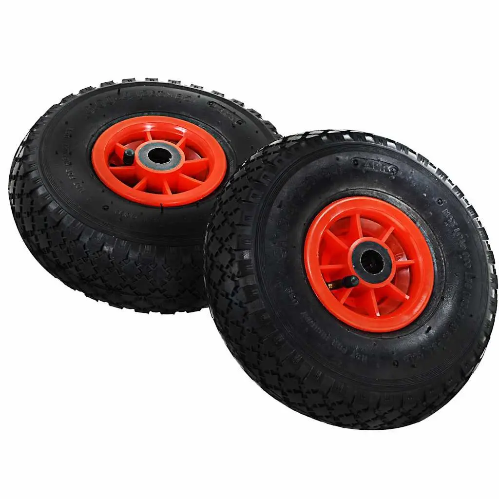 Sack Truck Wheels 3.00-4 Pneumatic Spare Wheels 2 pcs Hand Trolley Cart