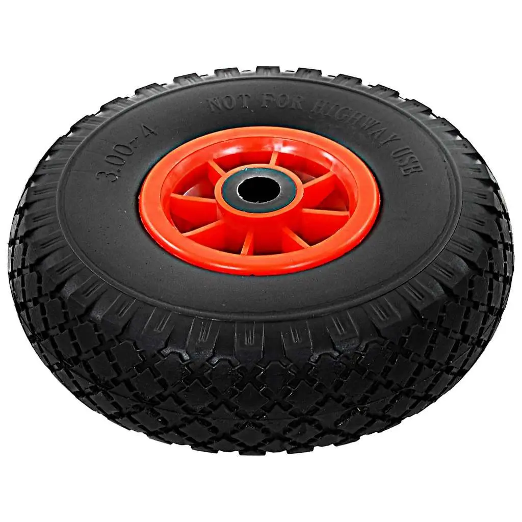 Sack Truck Spare Wheels 2pc Solid PU Puncture-Proof Heavy-Duty Trolley Cart