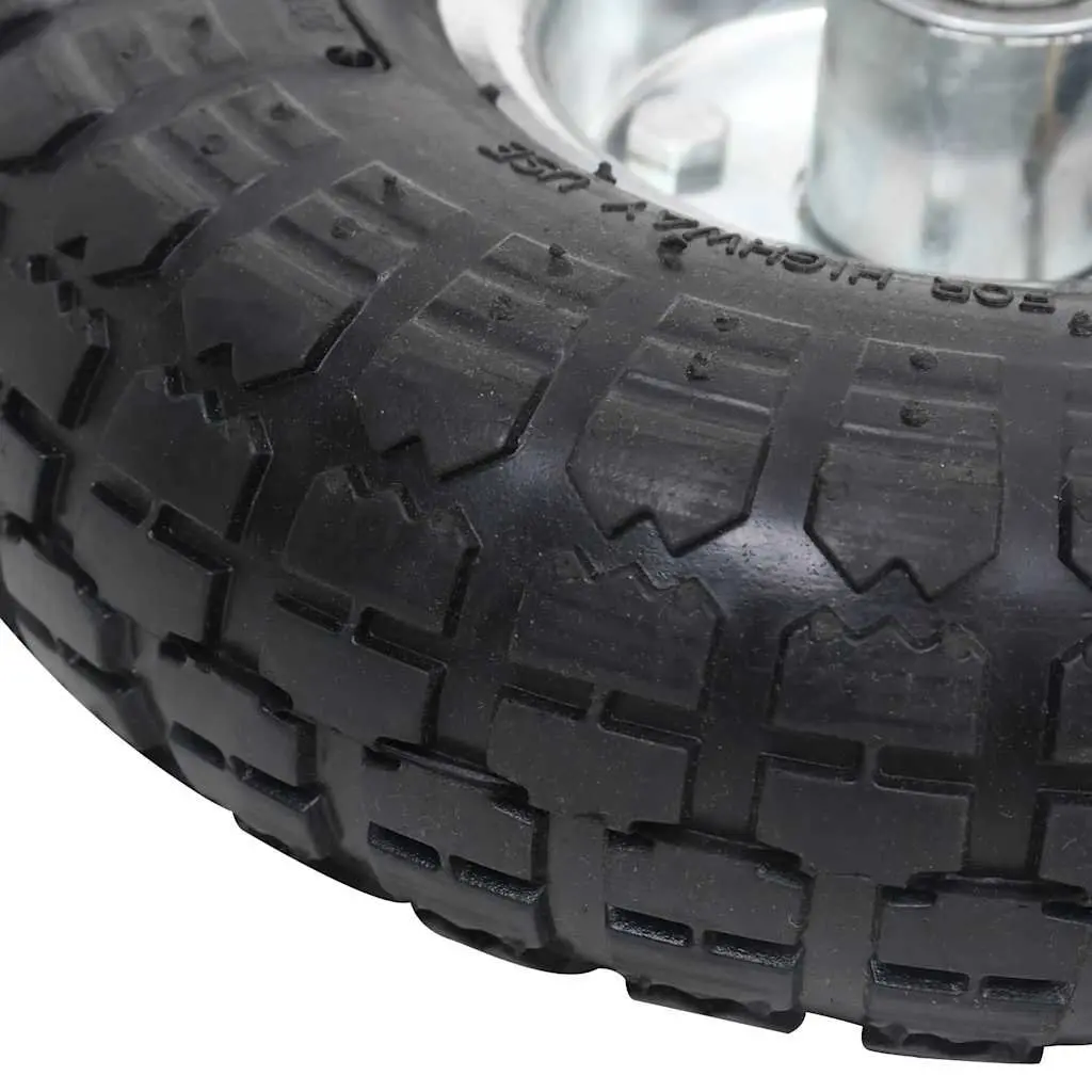 Sack Truck Spare Wheels Pneumatic Rubber Tyres Heavy Duty 2 Piece