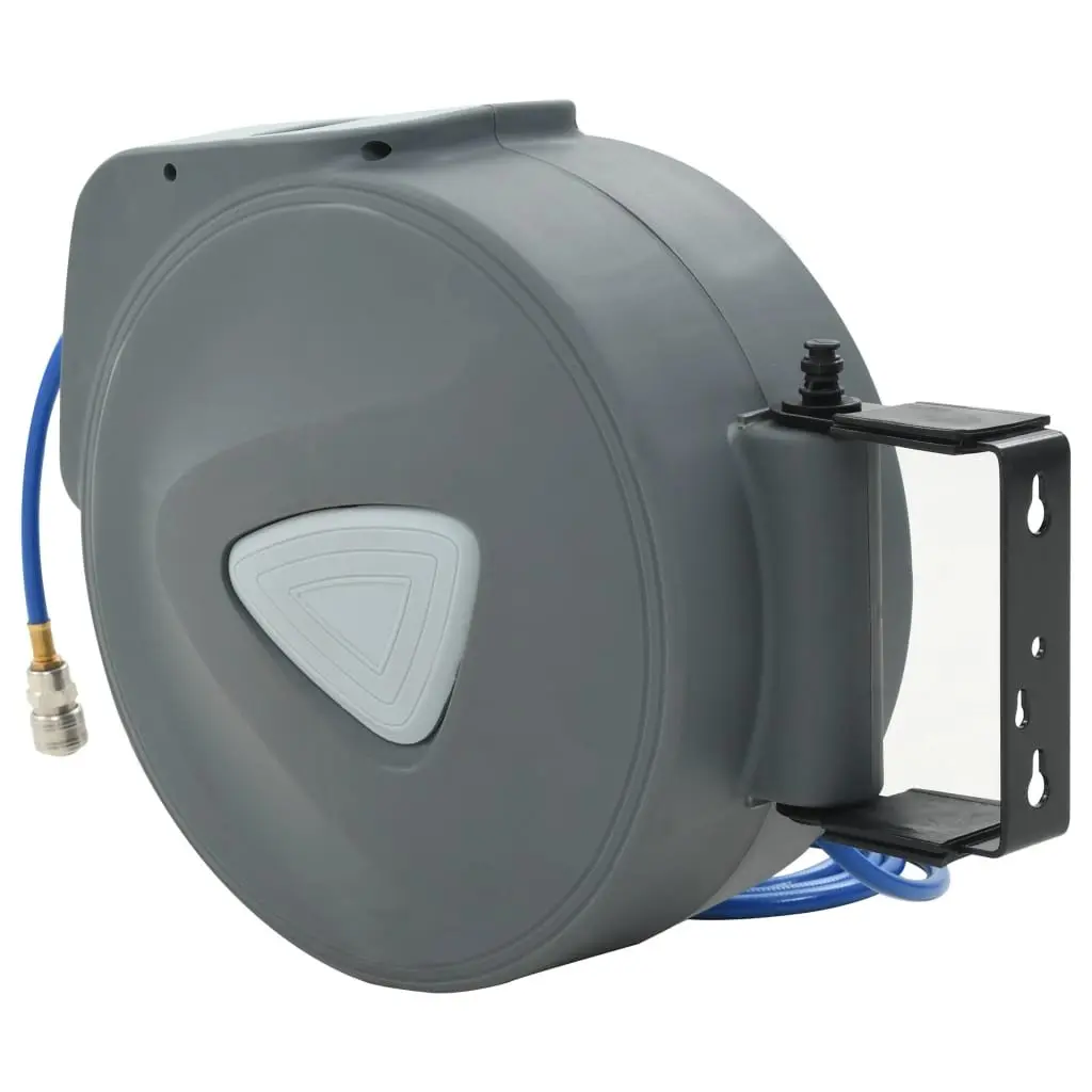 Air Hose Reel Automatic Retractable 30m 1/4" Grey Workshop Tool