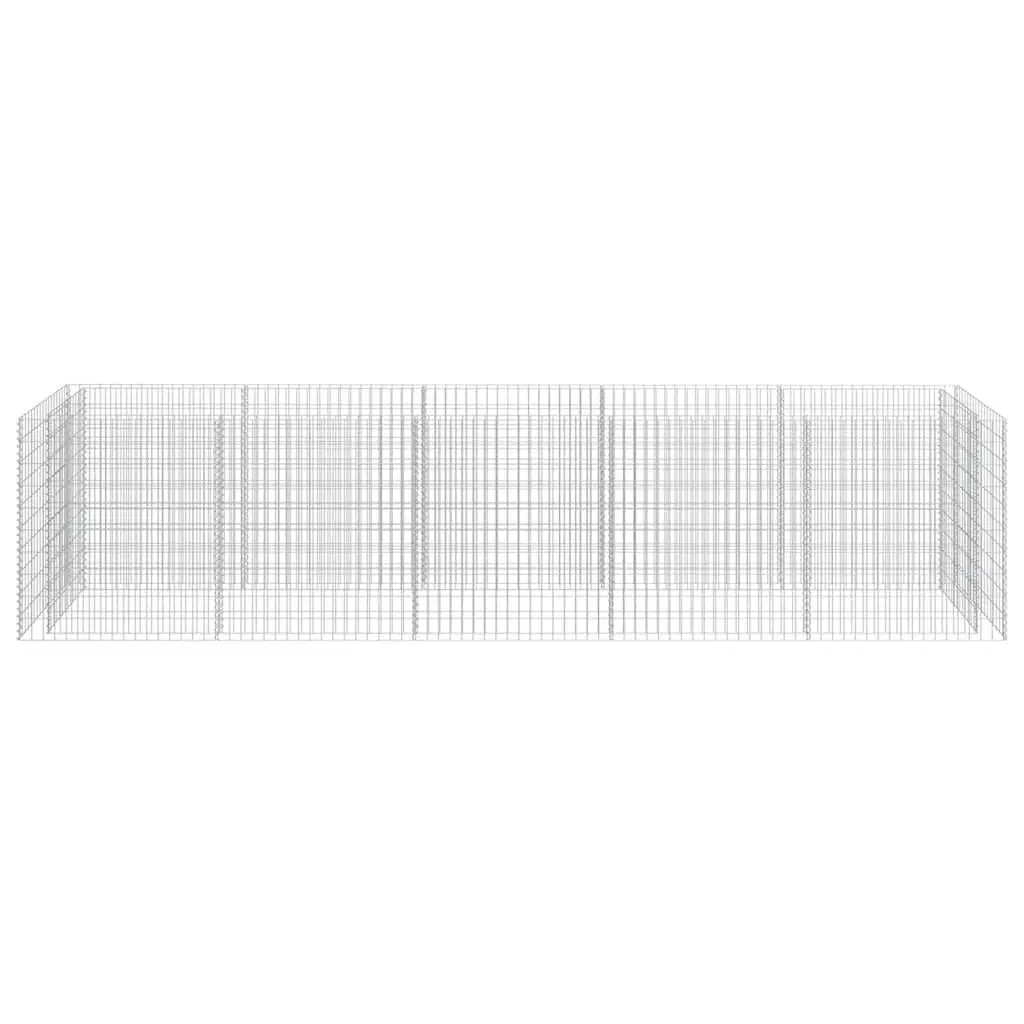 Raised Garden Bed Galvanised Steel 450x90x100cm Silver Gabion Planter