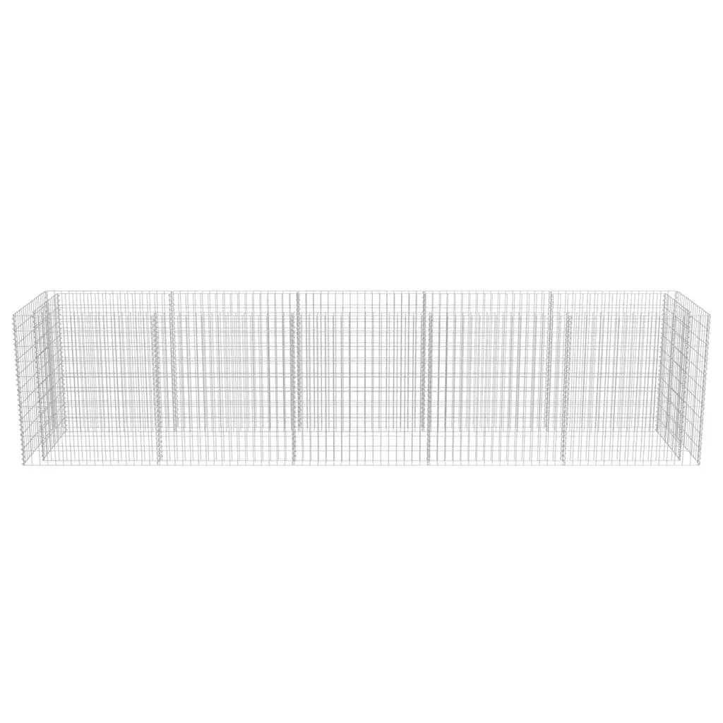 Raised Garden Bed Galvanised Steel 450x90x100cm Silver Gabion Planter