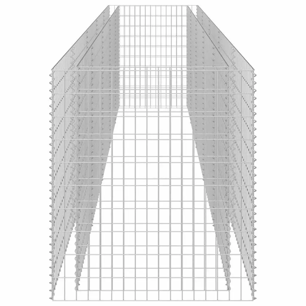 Raised Garden Bed Galvanised Steel 450x90x100cm Silver Gabion Planter