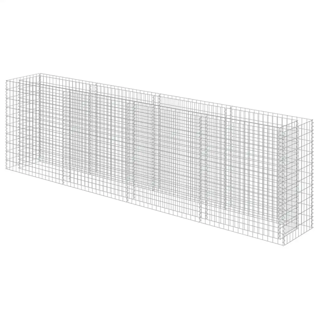 Gabion Planter Box Raised Garden Bed Galvanised Steel 360x50x100cm Silver