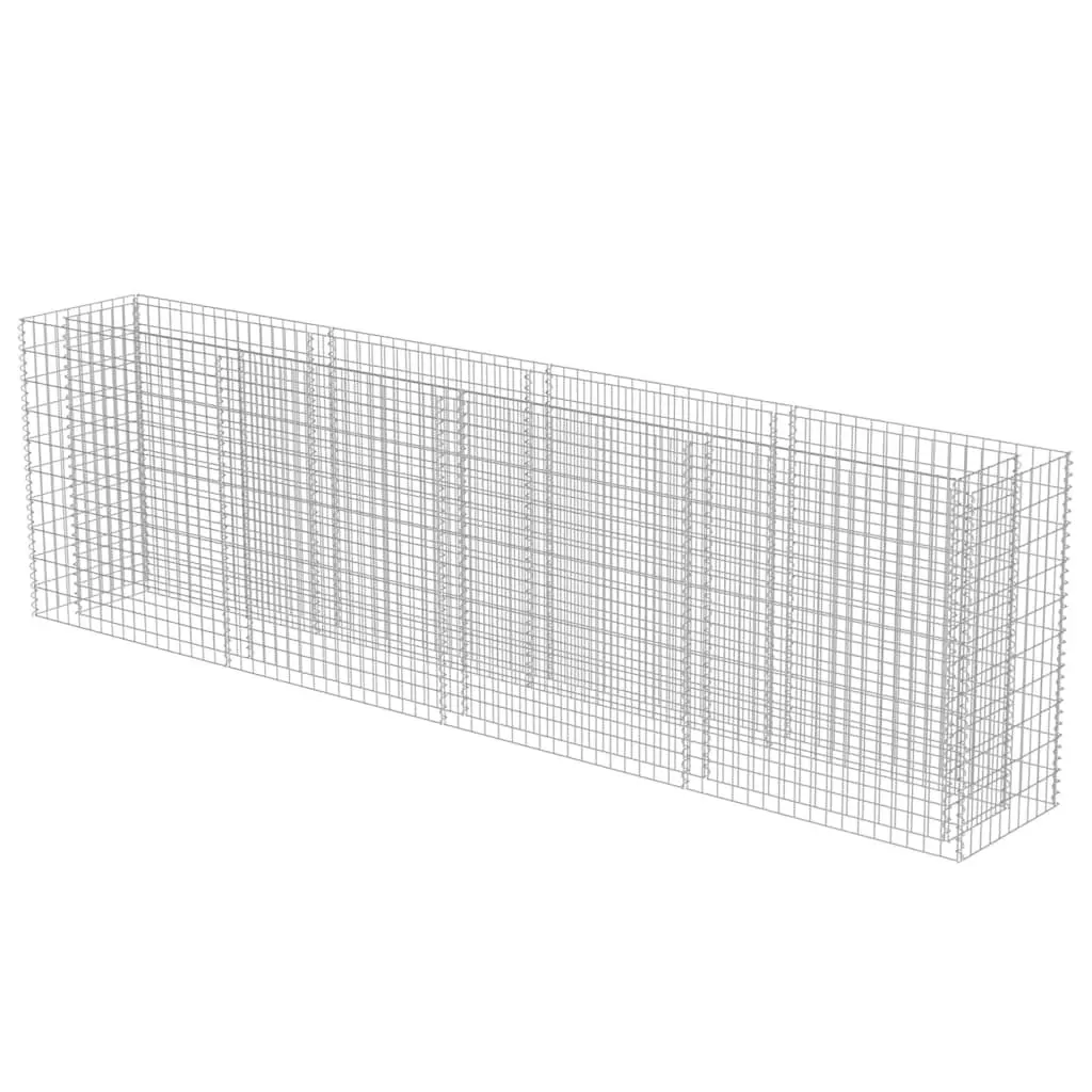 Gabion Planter Box Raised Garden Bed Galvanised Steel 360x50x100cm Silver