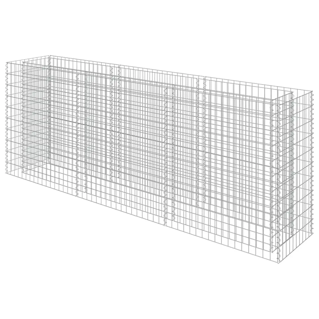 Gabion Raised Garden Bed Galvanised Steel 270x50x100cm Planter Border
