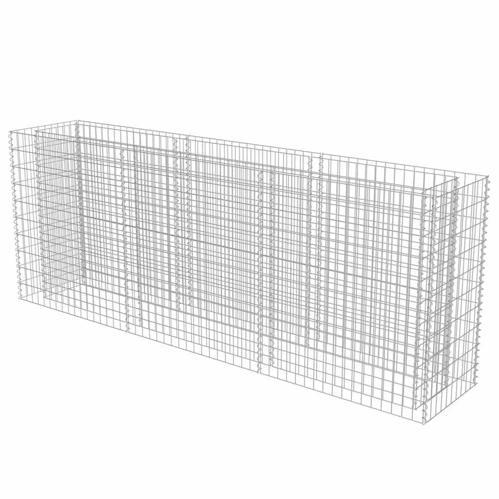 Gabion Raised Garden Bed Galvanised Steel 270x50x100cm Planter Border