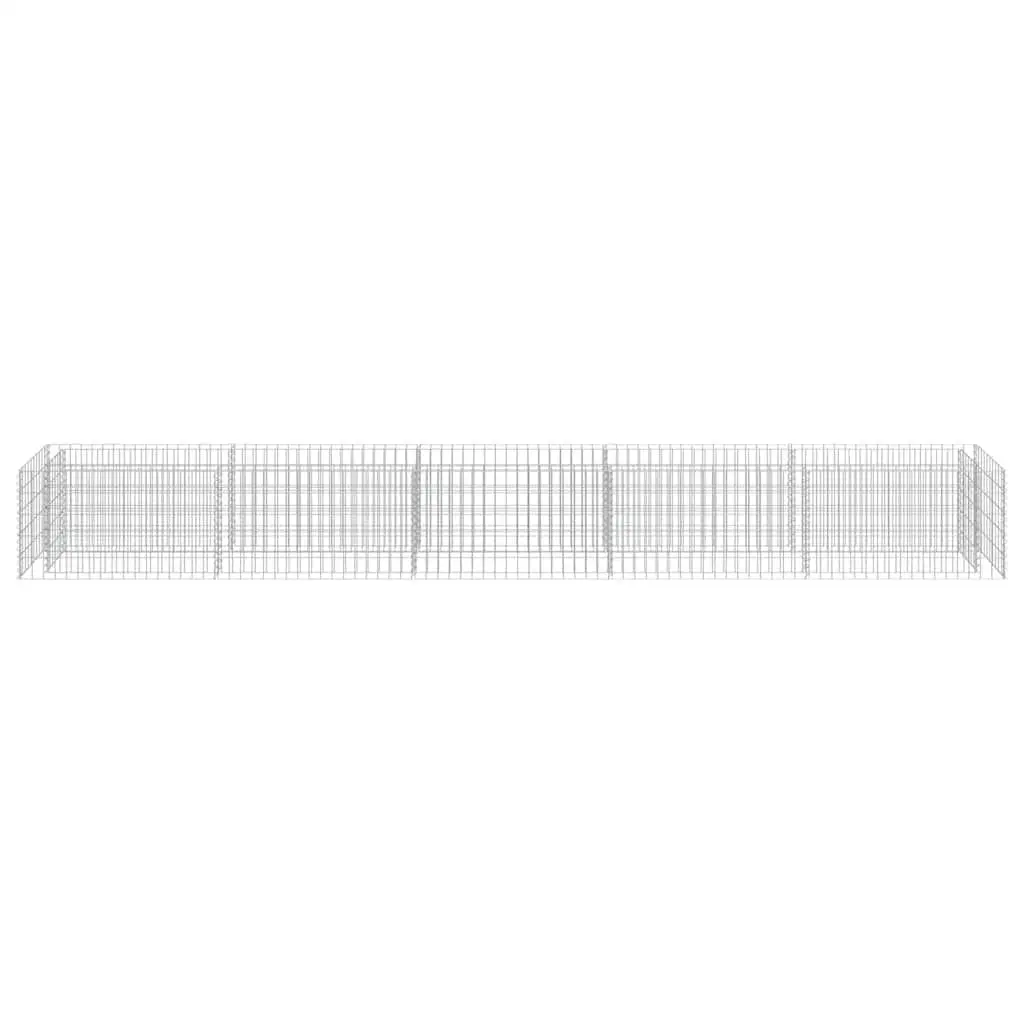 Gabion Raised Bed Galvanised Steel Silver 450x50x50 cm Garden Planter